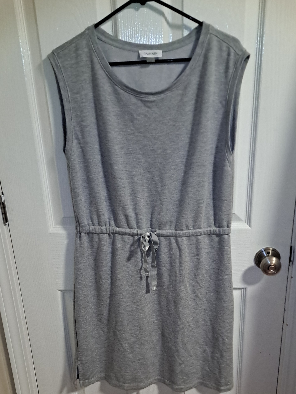 Womens Gray Crew Neck Casual Dress